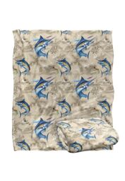 JQ Licensing Jl-Jp-Jq Marlin Tiki Fishing Pattern Silky Touch Super Soft Throw Blanket 152 X 127 cm in White - thumbnail 2