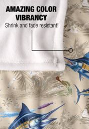 JQ Licensing Jl-Jp-Jq Marlin Tiki Fishing Pattern Silky Touch Super Soft Throw Blanket 152 X 127 cm in White - thumbnail 4