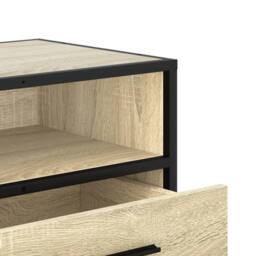 Berkfield Home TV Cabinet Sonoma Oak 80x34.5x40 cm Engineered Wood & Metal in Light Tan - thumbnail 8