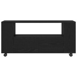 Berkfield Home TV Cabinet with Wheels Black Oak 102x34.5x43 cm Engineered Wood - thumbnail 6