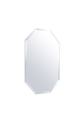 Living and Home 40cm W x 60cm H Modern Frameless Octagon Wall Mirror in Silver - Size: 40 cm W x 60 cm H - thumbnail 5