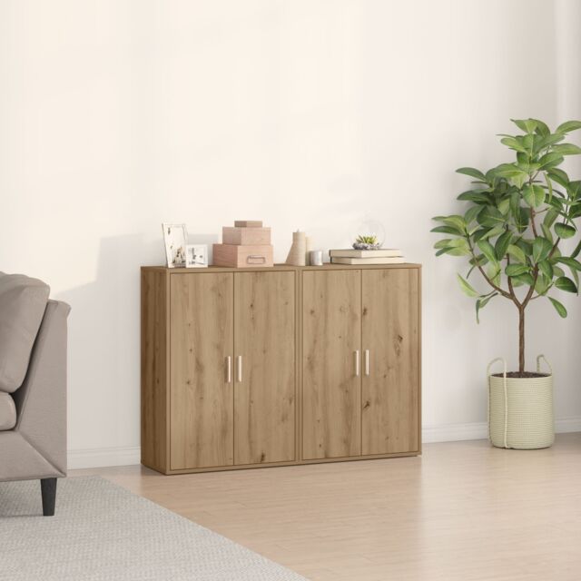 Berkfield Home Sideboards 2 pcs Artisan Oak 60x31x84 cm Engineered Wood - Size: 60 x 31 x 84 cm - image 1