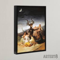 "Artery8 Francisco Goya Witches Sabbath Framed Canvas Wall Art Print - Size: W12"" x H16""" - thumbnail 2