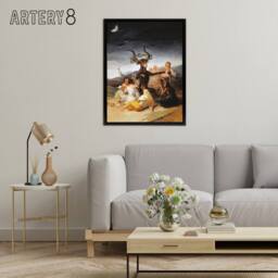 "Artery8 Francisco Goya Witches Sabbath Framed Canvas Wall Art Print - Size: W12"" x H16""" - thumbnail 3