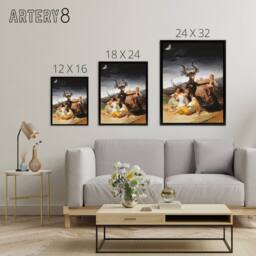 "Artery8 Francisco Goya Witches Sabbath Framed Canvas Wall Art Print - Size: W12"" x H16""" - thumbnail 4