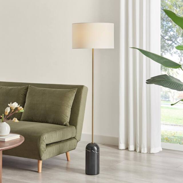 FurnitureboxUK Joceline Black Marble Standing Floor Lamp - image 1