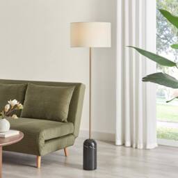 FurnitureboxUK Joceline Black Marble Standing Floor Lamp - thumbnail 1
