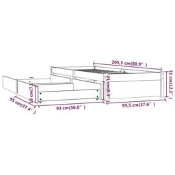 Berkfield Home Beautiful Bed Frame with Drawers White 90x200 cm - thumbnail 9
