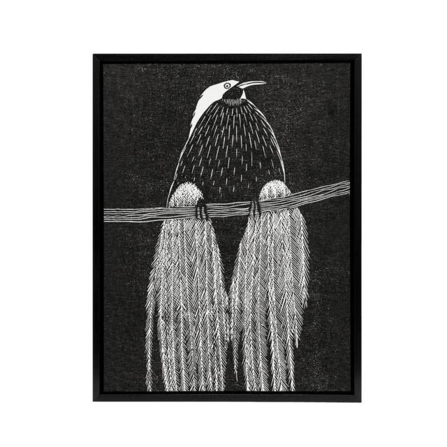 "Artery8 Stylised Bird of Paradise De Mesquita Framed Canvas Wall Art Print in White - Size: W12"" x H16""" - image 1