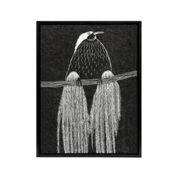 "Artery8 Stylised Bird of Paradise De Mesquita Framed Canvas Wall Art Print in White - Size: W12"" x H16""" - thumbnail 1
