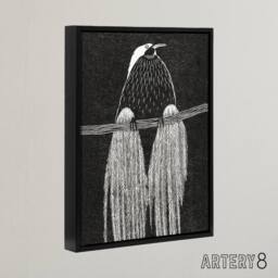 "Artery8 Stylised Bird of Paradise De Mesquita Framed Canvas Wall Art Print in White - Size: W12"" x H16""" - thumbnail 2