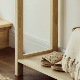 Wyld Haus Sedi 100cm Natural Wood Effect Console Table 2 Drawers Bottom Shelf - thumbnail 9