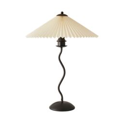 ValueLights Wiggle Metal Table Lamp With Origami Pleated Shade in Black - thumbnail 2