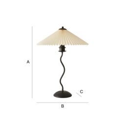 ValueLights Wiggle Metal Table Lamp With Origami Pleated Shade in Black - thumbnail 7