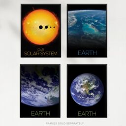 Artery8 Wall Art Print Pack of 4 NASA Our Solar System The Sun & Planet Earth Images from Space ISS Blue Marble Living Room s Set - Size: A4 - thumbnail 5