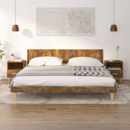 Berkfield Home Bedside Cabinets 2 pcs Smoked Oak 40x35x47 cm in Brown - Size: 40 x 35 x 47 cm - thumbnail 1