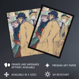 "Artery8 Alfred la Guigne in Cafe Vintage Wall Art Print Toulouse Lautrec - Size: W24"" x H32""" - thumbnail 2