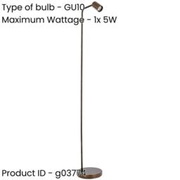 Loops Stylish Modern Bronze Floor Lamp with GU10 Light for Indoor Spaces in Brown - thumbnail 2