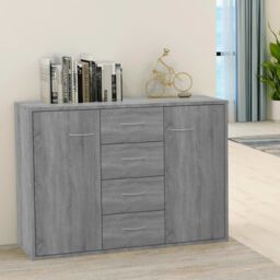 Berkfield Home Sideboard Grey Sonoma 88x30x65 cm Engineered Wood - Size: 88 x 30 x 65 cm - thumbnail 1