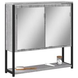 Berkfield Home Sturdy Bathroom Mirror Cabinet Grey Sonoma 60x16x60 cm Engineered Wood - Size: 60 x 16 x 60 cm - thumbnail 2