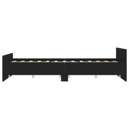 Berkfield Home Bed Frame with Headboard & Footboard Black 120x190 cm Small Double - thumbnail 5
