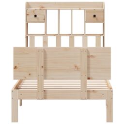 Berkfield Home Bookcase Bed without Mattress 90x200cm Solid Wood Pine in Brown - Size: 90x200 cm - thumbnail 4