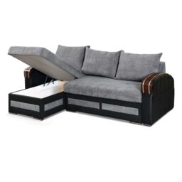 Edmonton Fabric Corner Ottoman Storage Sofa Bed - Grey LeftCorner - thumbnail 3
