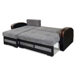 Edmonton Fabric Corner Ottoman Storage Sofa Bed - Grey LeftCorner - thumbnail 4