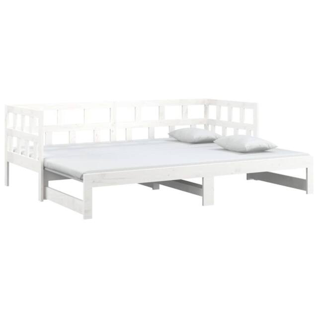 Berkfield Home Pull-out Day Bed White Solid Wood Pine 2x(90x200) cm - image 1