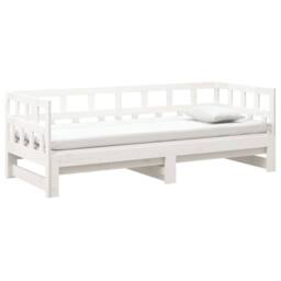 Berkfield Home Pull-out Day Bed White Solid Wood Pine 2x(90x200) cm - thumbnail 7