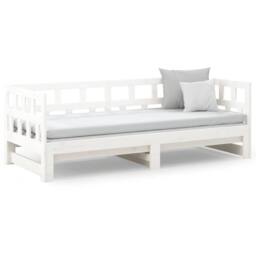 Berkfield Home Pull-out Day Bed White Solid Wood Pine 2x(90x200) cm - thumbnail 5