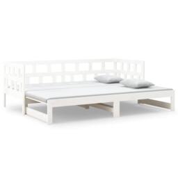 Berkfield Home Pull-out Day Bed White Solid Wood Pine 2x(90x200) cm - thumbnail 3