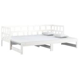 Berkfield Home Pull-out Day Bed White Solid Wood Pine 2x(90x200) cm