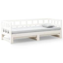 Berkfield Home Pull-out Day Bed White Solid Wood Pine 2x(90x200) cm - thumbnail 6