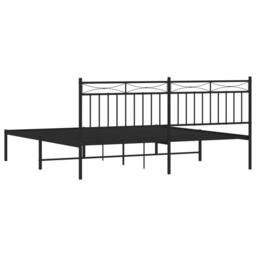 Berkfield Home Metal Bed Frame with Headboard Black 180x200 cm Super King - thumbnail 7