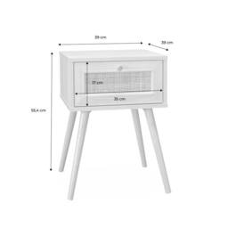 sweeek Woven rattan bedside table with drawer in Beige - thumbnail 9