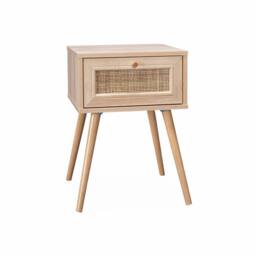 sweeek Woven rattan bedside table with drawer in Beige - thumbnail 2