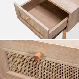 sweeek Woven rattan bedside table with drawer in Beige - thumbnail 8
