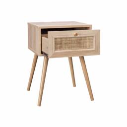 sweeek Woven rattan bedside table with drawer in Beige - thumbnail 6