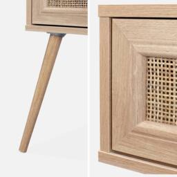 sweeek Woven rattan bedside table with drawer in Beige - thumbnail 7