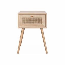 sweeek Woven rattan bedside table with drawer in Beige - thumbnail 5