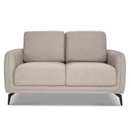 Bravich LTD Brixton 2 Seater Sofa - Modern Fabric Sofa with Steel Legs in Cream - thumbnail 2