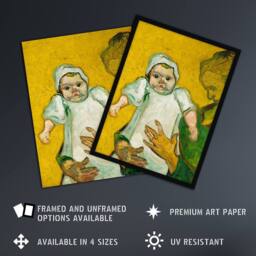 Artery8 Madame Roulin & Her Baby Van Gogh Vintage Framed Wall Art Print in Yellow - Size: A4 - thumbnail 2