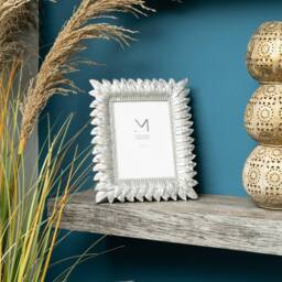 Madison & Mayfair Art Deco Style Silver Leaf Design Photo Frame - thumbnail 1