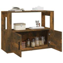 Berkfield Home Sideboard Smoked Oak 80x30x60 cm Engineered Wood in Brown - Size: 80 x 30 x 60 cm - thumbnail 5