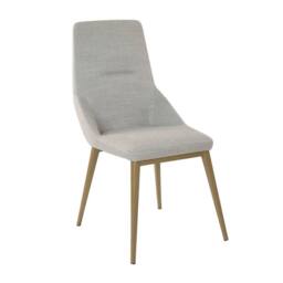 Angel Cerda Light Grey Fabric Dining Chair with Dark Gold Legs - thumbnail 1