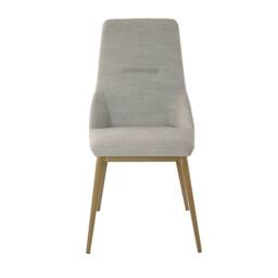 Angel Cerda Light Grey Fabric Dining Chair with Dark Gold Legs - thumbnail 2
