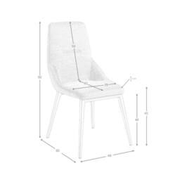 Angel Cerda Light Grey Fabric Dining Chair with Dark Gold Legs - thumbnail 7