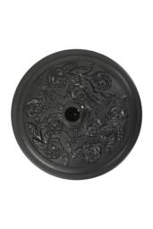 Garden Sanctuary Petal Pattern Concrete Filled Garden Umbrella Stand in Black - thumbnail 5