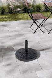 Garden Sanctuary Petal Pattern Concrete Filled Garden Umbrella Stand in Black - thumbnail 1